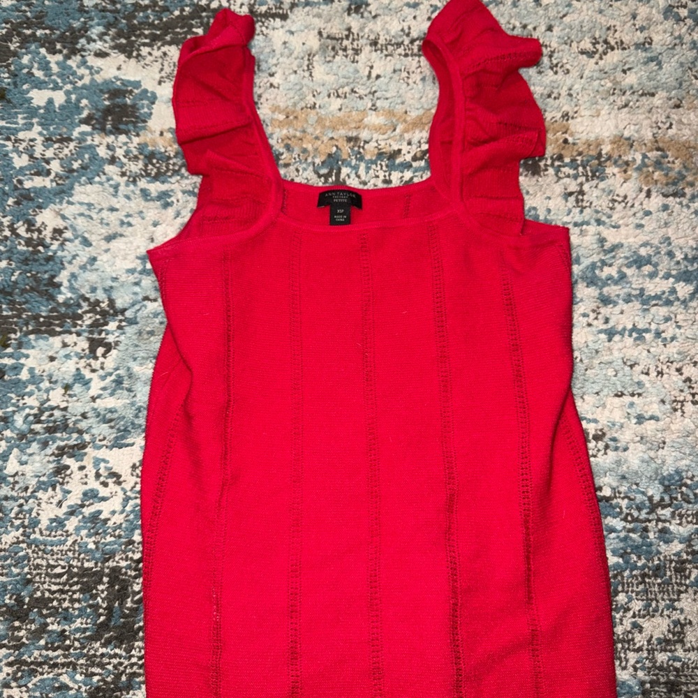 Ann Taylor Vibrant Red Knit Top